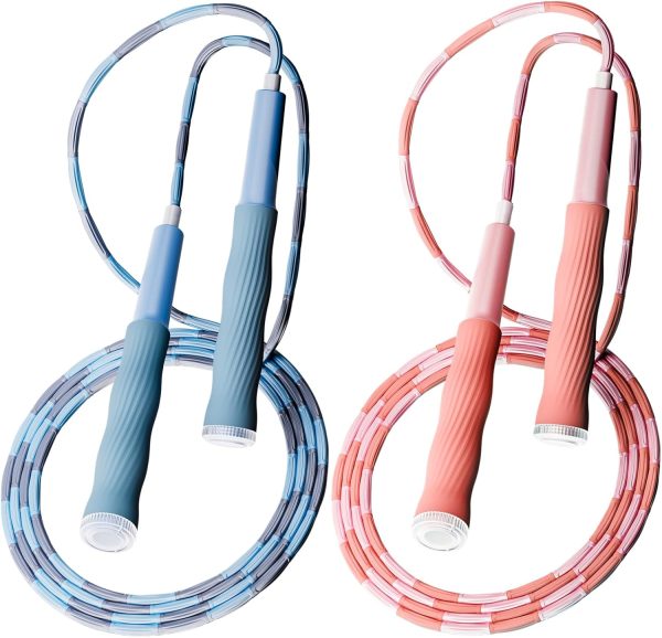 2 Pack Jump Rope for Kids, Upgraded Soft Beaded Jump Rope fo...
