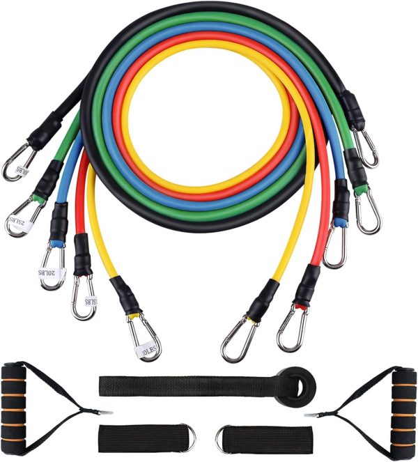 Resistance Bands Set (12pcs), Workout Bands with Handles, Do...