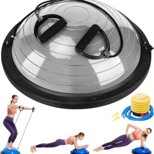 Half Balance Ball Trainer, Half Yoga Exercise Ball with Resi...