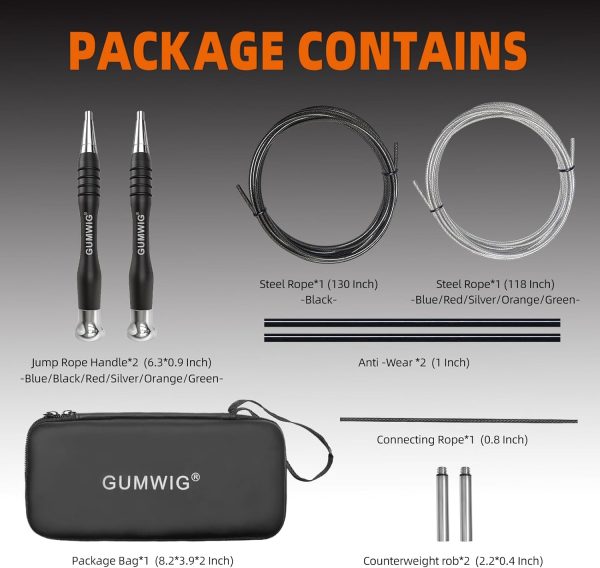 Speed Jump Rope, Removable Weighted Double Under Jumping Rop...