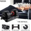 AOTOB 25/55 lbs (Pair) Adjustable Dumbbell Set, Dumbbells Ad...