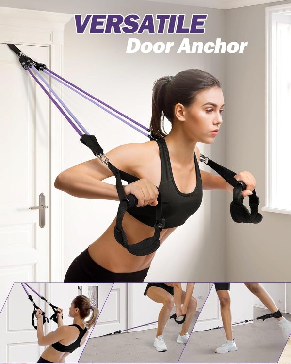 Upgraded Pilates Bar Kit with Resistance Bands Natural Latex...