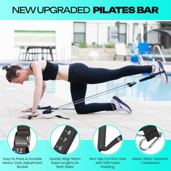 Pilates Resistance Bands with Handles - TPE Pilates Bar Kit ...