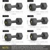 Hex Dumbbells PVC Encase Coating Free Weight Dumbbell Set fo...