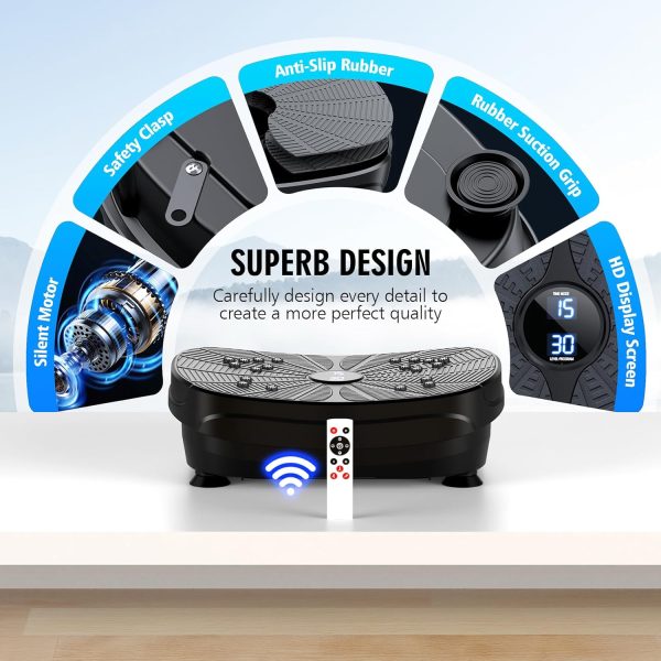 Vibration Plate Exercise Machine, LERTIN Compact Portable Fu...