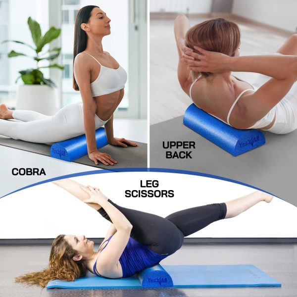Yes4All Low Density Half PE 12/18/ 24/36 inch Foam Rollers f...