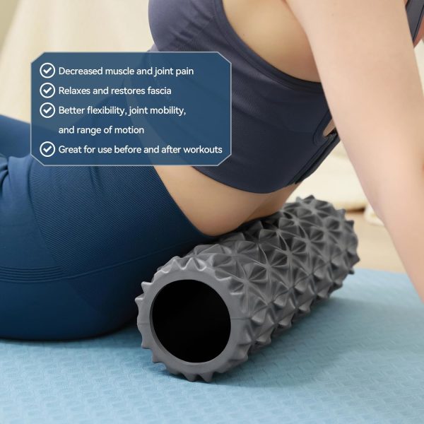 Foam Roller, 15inch Deep Tissue Massager for Muscle Massage,...