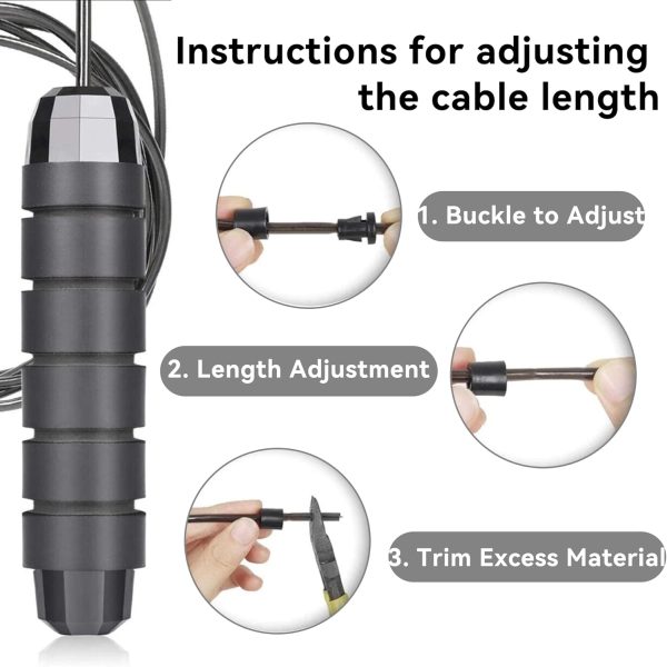 High-Speed Jump Rope with Ball Bearings, Adjustable Weighted...