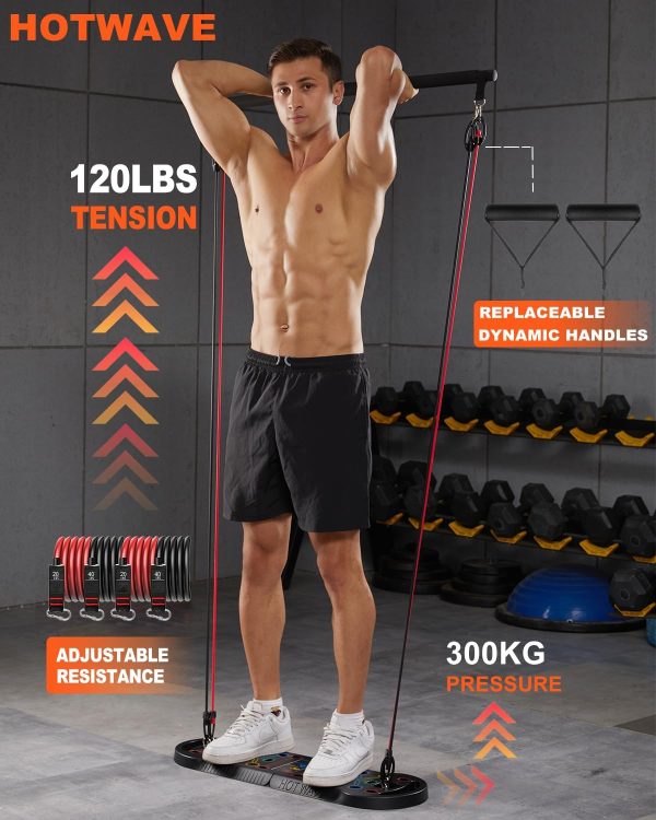 HOTWAVE Push Up Board Fitness, Portable Foldable 20 in 1 Pus...