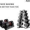 AOTOB 25/55 lbs (Pair) Adjustable Dumbbell Set, Dumbbells Ad...