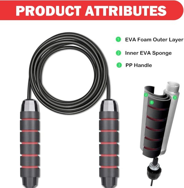 Jump Rope, Speed Jump Rope with Ball Bearings, Adjustable We...