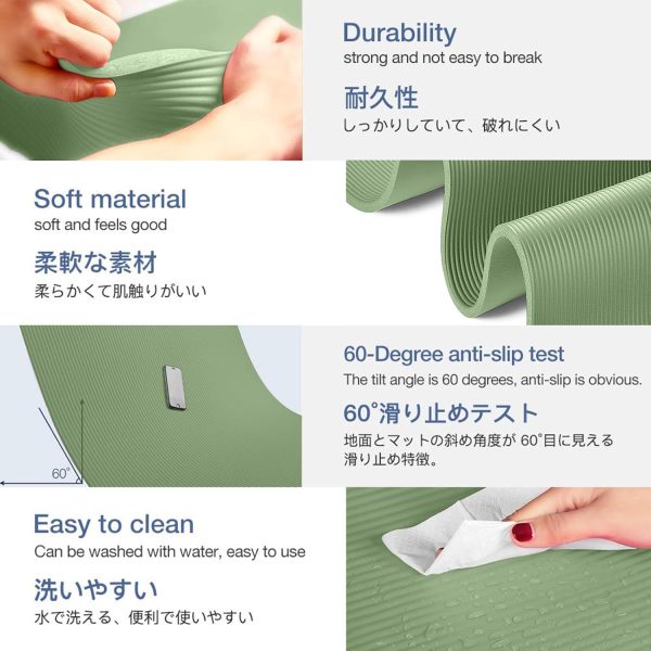 Thick Yoga Mat Non Slip, Large Size 72" L x 32" W x 0.6" TH,...