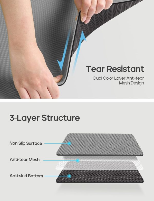 Heathyoga Eco Friendly Non Slip Yoga Mat, Body Alignment Sys...
