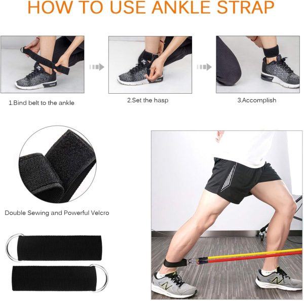 Resistance Bands Set (12pcs), Workout Bands with Handles, Do...