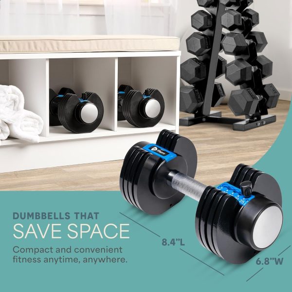 Lifepro Adjustable Dumbbells Set/Single - 15lb 43lb 55lb 90l...