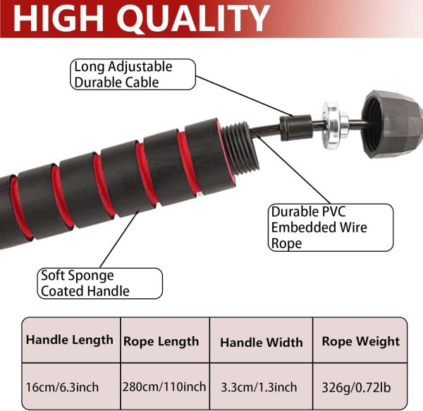 Adjustable Weighted Jump Rope, 9ft Long Tangle-Free Rapid Sp...