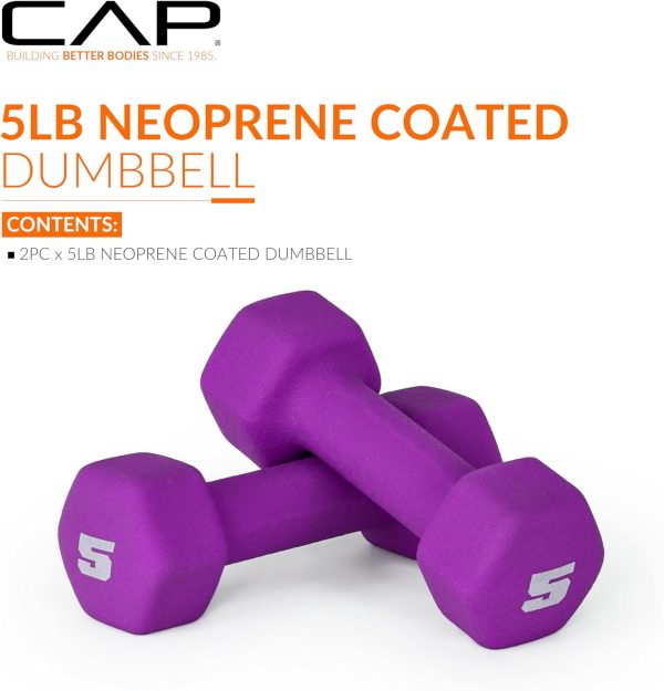 CAP Barbell Neoprene Dumbbell Hand Weights - Pair | Multiple...