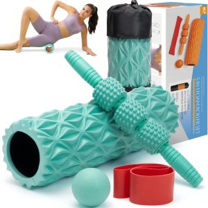 5 in 1 Foam Roller Set Medium Density Back Foam Roller, Musc...