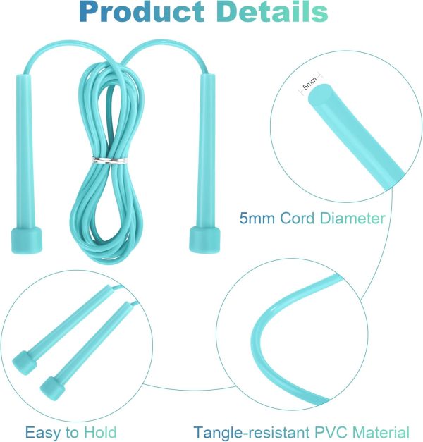 Aodaer PVC Skipping Rope Adjustable Jump Rope for Kids Multi...