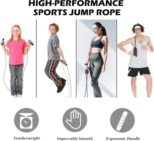 Jump Rope, 2Pcs Rapid Speed Jumping Rope with Ball Bearings,...