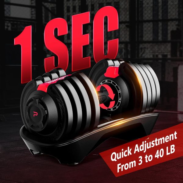 Adjustable Dumbbell Set, 40LB to 3LB Weight Set, 12 Free Wei...