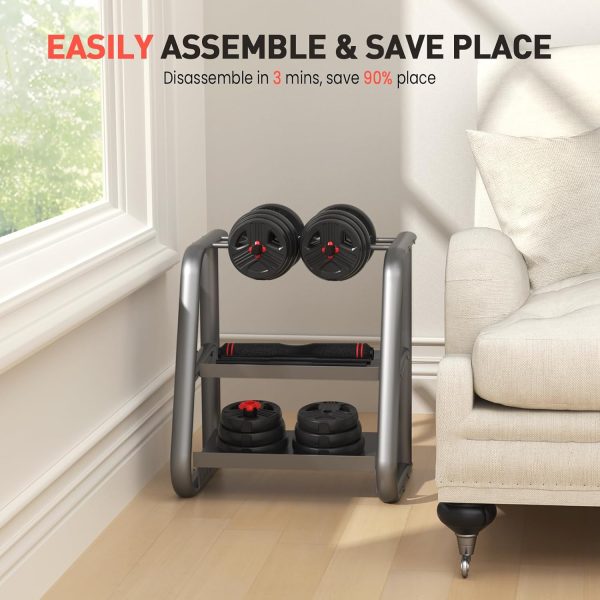 Adjustable Dumbbells Sets, 20/30/40/55/60/70/80/90lbs Free W...
