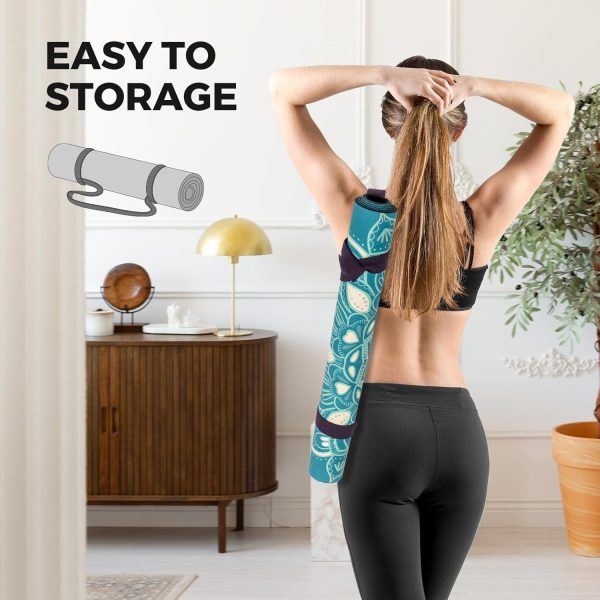 U&M Yoga Mat Non-Slip, Exercise Suede Mat with Carrying Bag ...