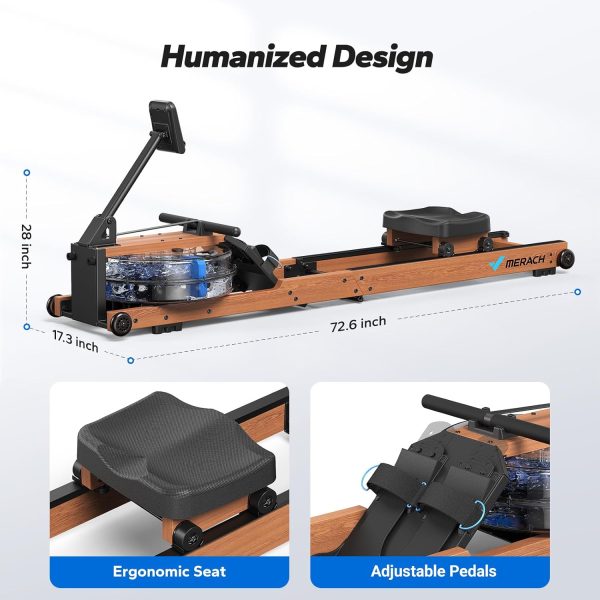MERACH Water Rowing Machines for Home, Foldable Row Machine ...