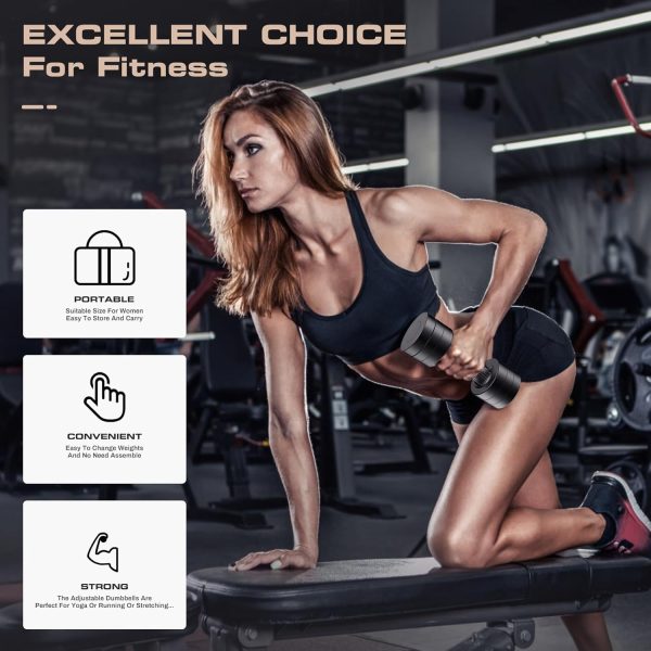 Adjustable Weight Dumbbells Set- A Pair 4lb 6lb 8lb 10lb (2l...
