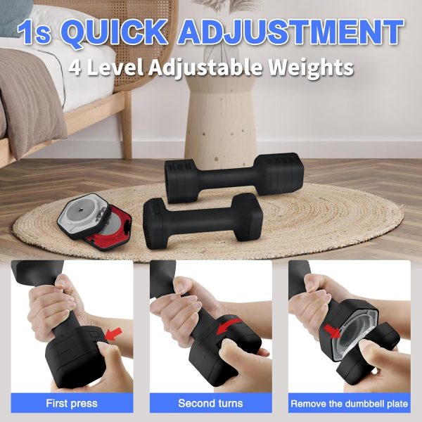 Adjustable Dumbbells Set- 2 lb 3lb 4lb 5lb Free Weights Set ...