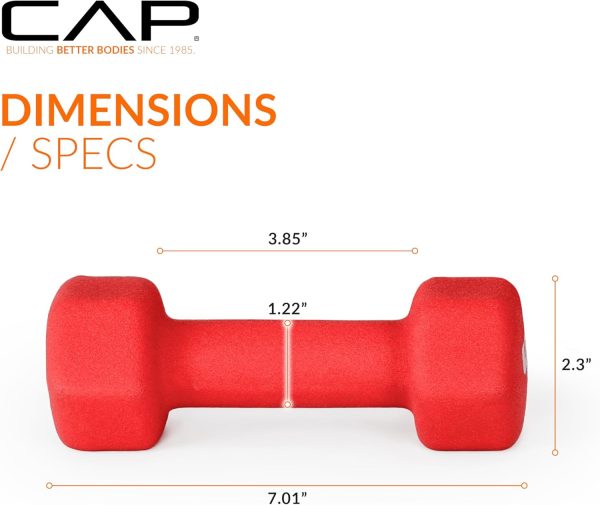 CAP Barbell Neoprene Dumbbell Hand Weights - Pair | Multiple...