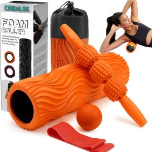 5 in 1 Foam Roller Kit, High Density Wave Textured Back Roll...