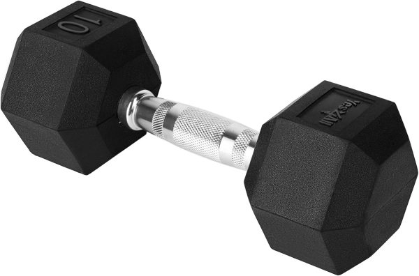 Yes4All Chrome Grip Encased Hex Dumbbells – Hand Weights Wit...