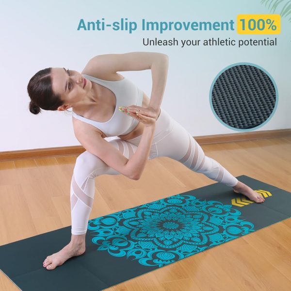 Avoalre Foldable Travel Yoga Mat Print | 5mm &6mm Thick Larg...