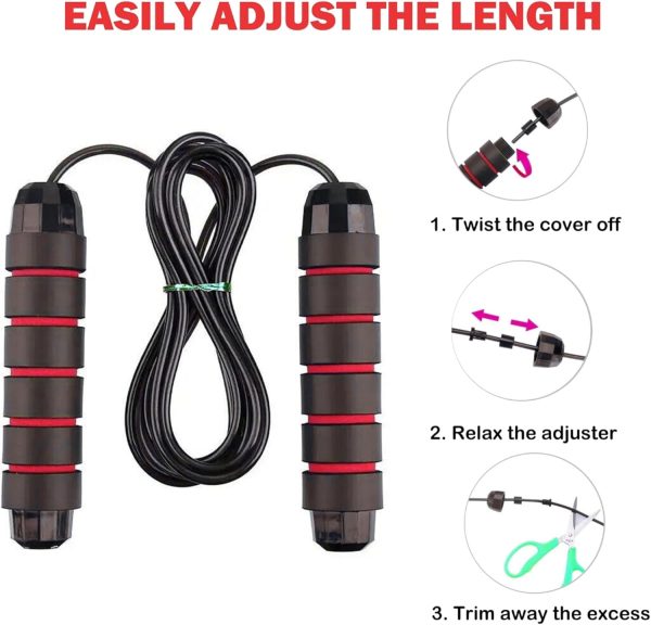 Jump Rope, Speed Jump Rope with Ball Bearings, Adjustable We...