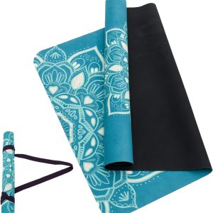U&M Yoga Mat Non-Slip, Exercise Suede Mat with Carrying Bag ...