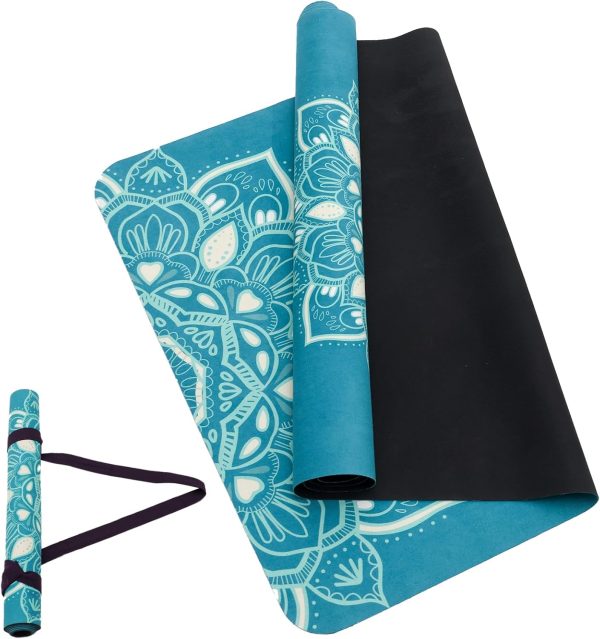 U&M Yoga Mat Non-Slip, Exercise Suede Mat with Carrying Bag ...