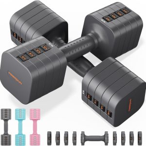 FEIERDUN Adjustable Dumbbell Set of 2, Each 2/4/6/8/10 lbs W...