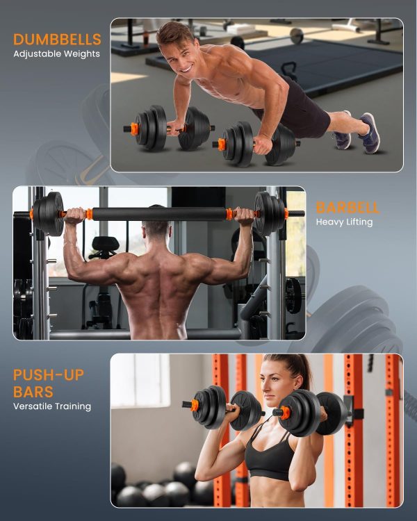 Adjustable Weights Dumbbells Set, 22/33/44/55/66/88lbs Free ...