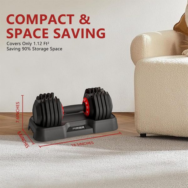 Adjustable Dumbbell 55LB Single Dumbbell Weight, 10-in-1 Wei...