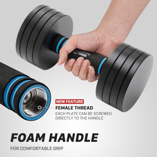 Northdeer V2.0 Upgraded Adjustable Steel Dumbbells 40LB / 60...