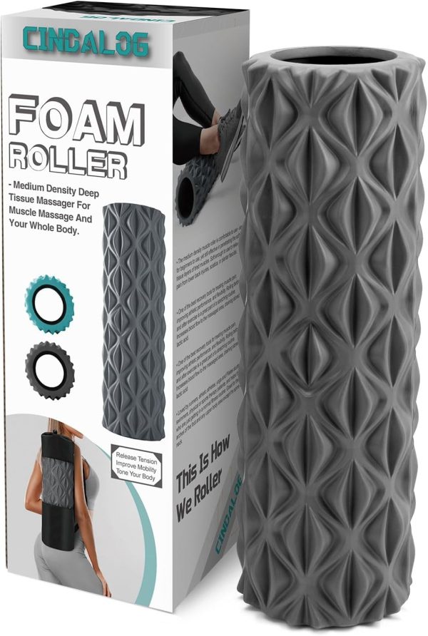 Foam Roller - Medium Density Deep Tissue Massager for Muscle...