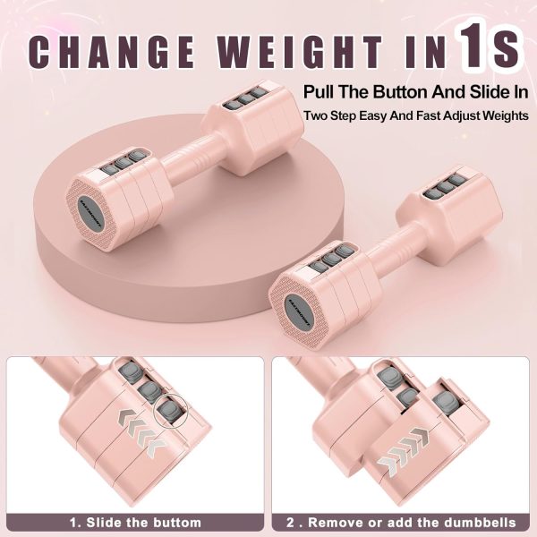 EAST MOUNT Weights Dumbbells Set of 2,Adjustable Dumbells fo...