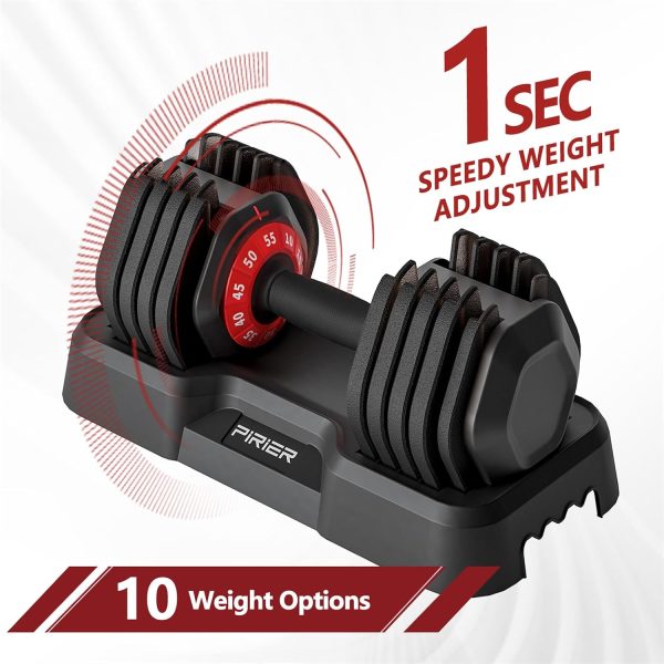 Adjustable Dumbbell 55LB Single Dumbbell Weight, 10-in-1 Wei...