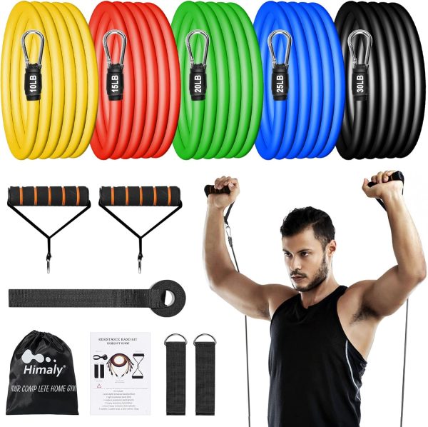Resistance Bands Set (12pcs), Workout Bands with Handles, Do...