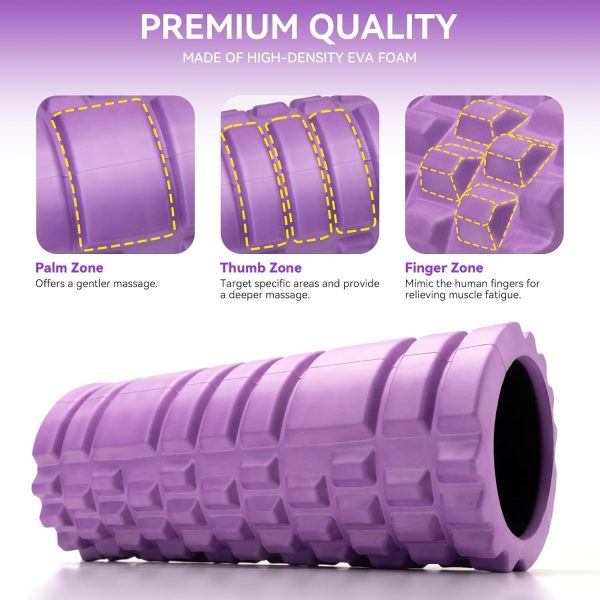 Foam Roller for Muscle Massager, Patented 13" High Density E...