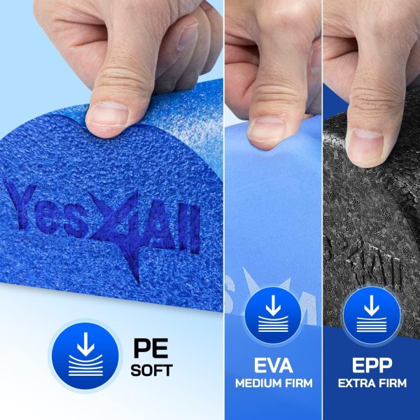 Yes4All Low Density Half PE 12/18/ 24/36 inch Foam Rollers f...