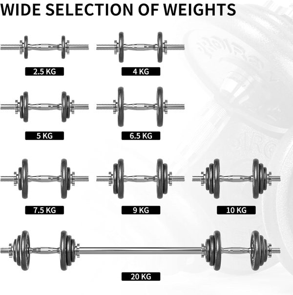 PROIRON 44Lbs Cast Iron Adjustable Dumbbell Set Hand Weight ...
