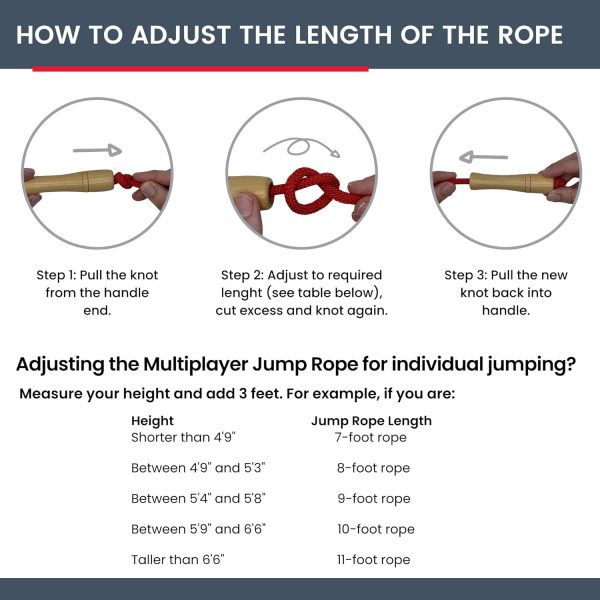 16 FT Long Jump Rope for Kids, Multiplayer, Adjustable | Cla...