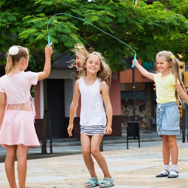 Aodaer PVC Skipping Rope Adjustable Jump Rope for Kids Multi...